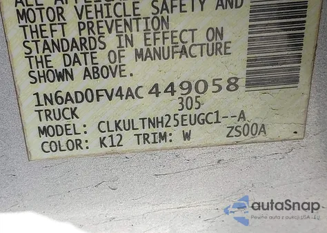 2010 Nissan Frontier Se from USA, damaged, VIN 1N6AD0FV4AC449058